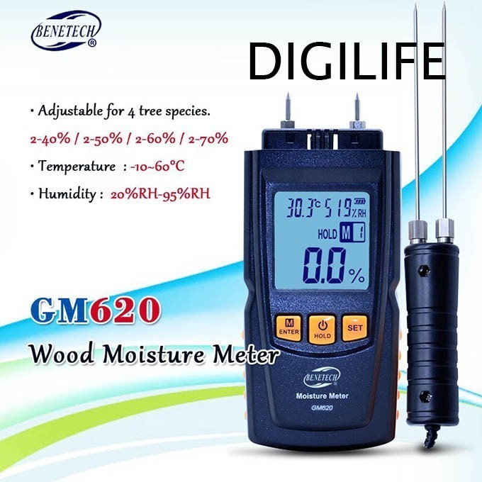 Jual Moisture Meter GM620 Wood Kayu Paper Kertas MC Tester