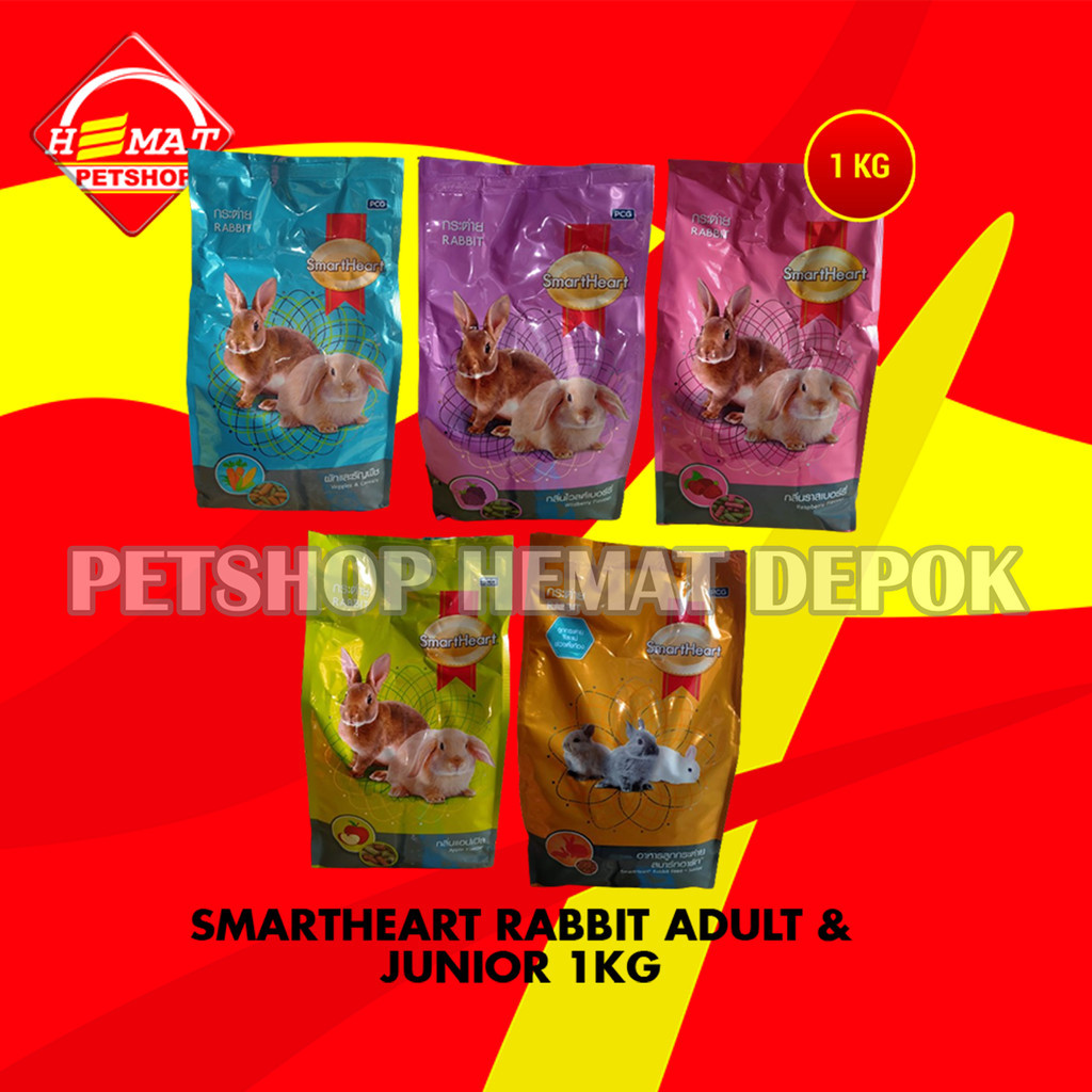 Jual Makanan Kelinci SmartHeart Rabbit Food Adult Junior 1 Kg | Shopee ...