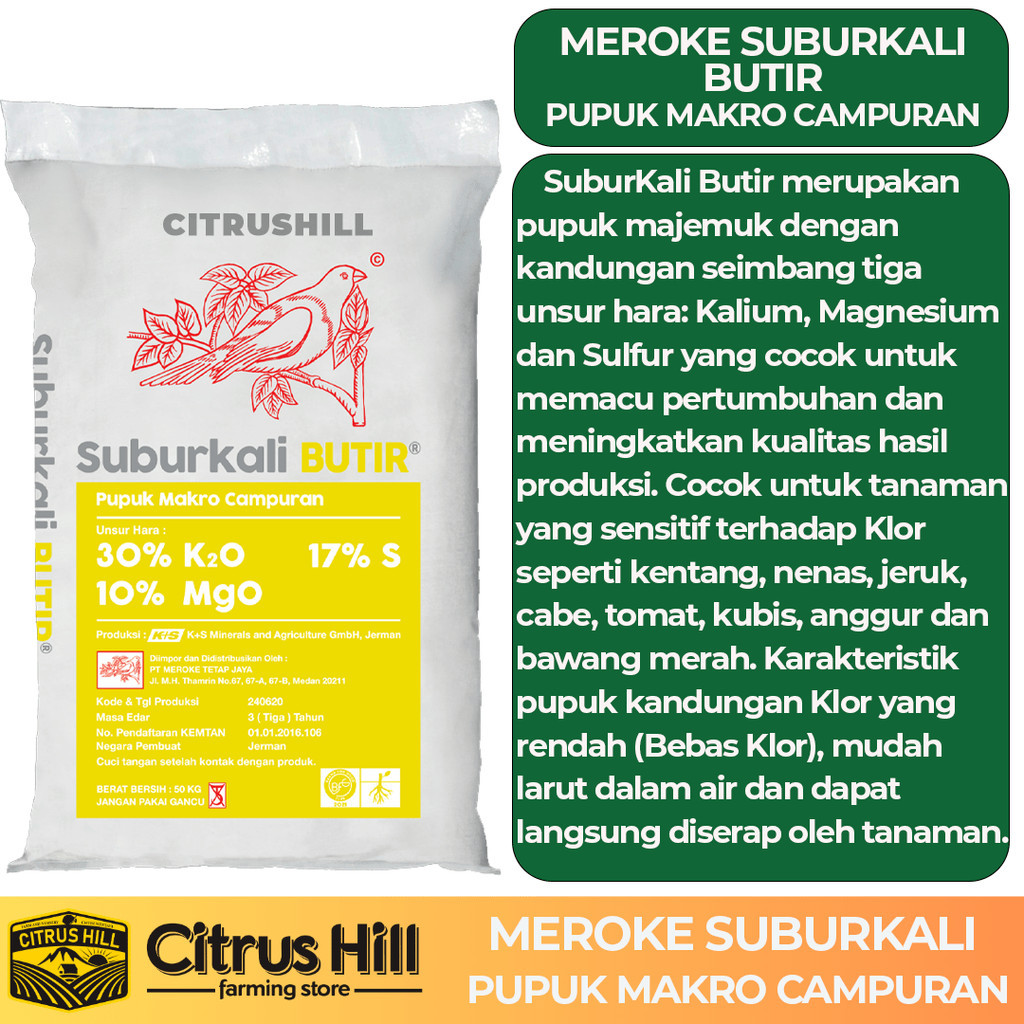 Jual PUPUK MEROKE SUBUR KALI BUTIR KEMASAN REPACK 1kg Shopee Indonesia