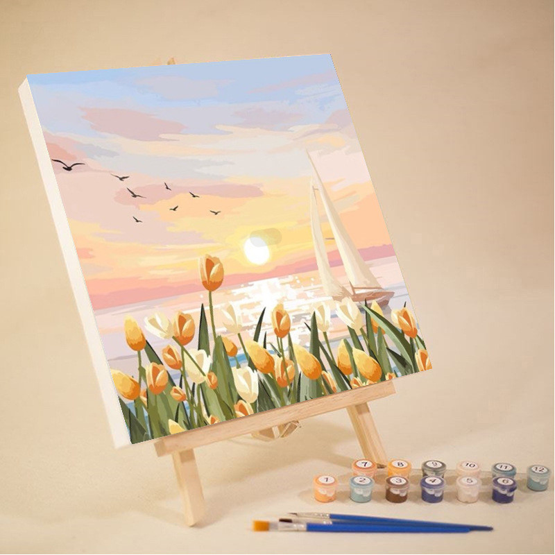 Jual Paint By Number 20x20 Nature Series DIY Painting Kit Canvas Paint