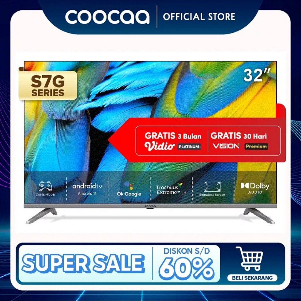 Jual Coocaa 32s7g Smart Android 11 Led Tv 32 Inch Digital Tv Hdr 10