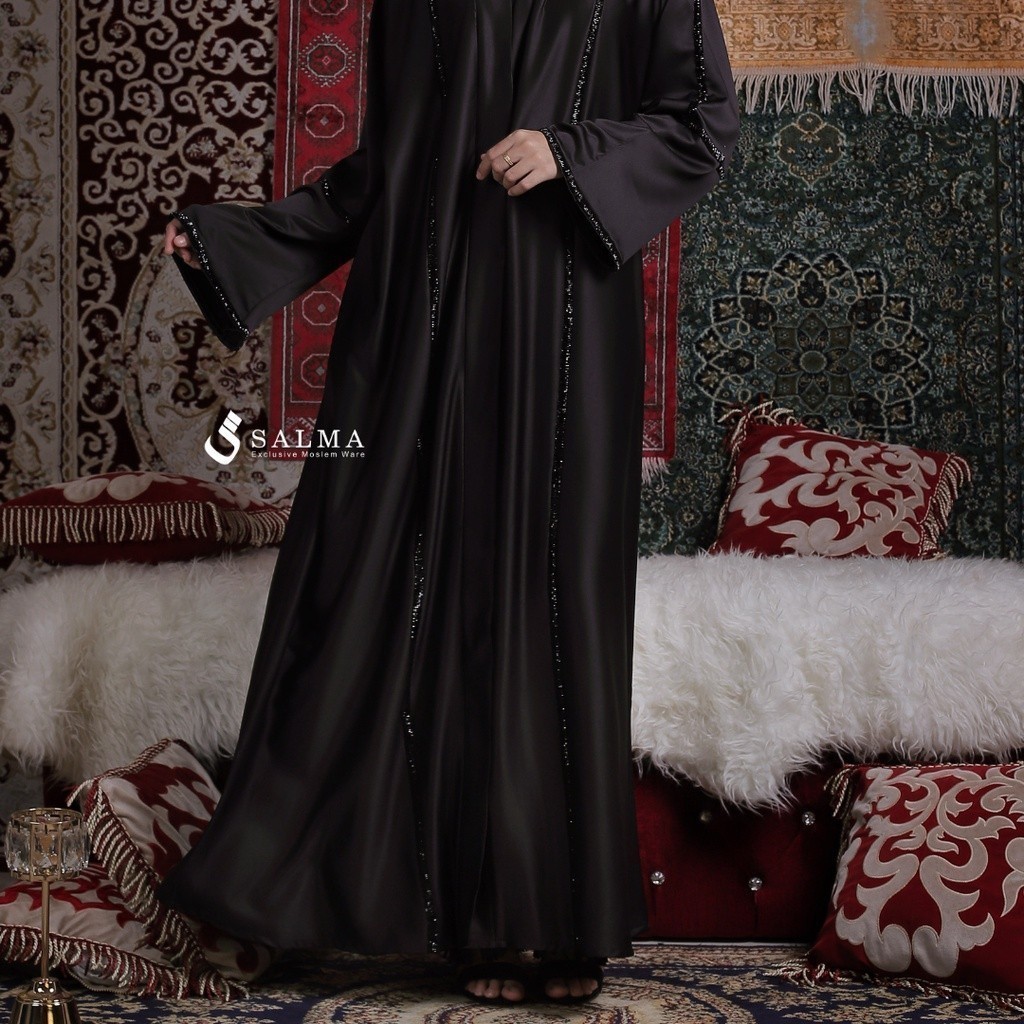 Jual Busana Muslim Abaya Nadiya Payet By Salma Collection Bahan Premium