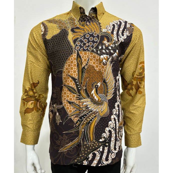 Jual Ricardo Kemeja Batik Pria Lengan Panjang Coklat Shopee Indonesia