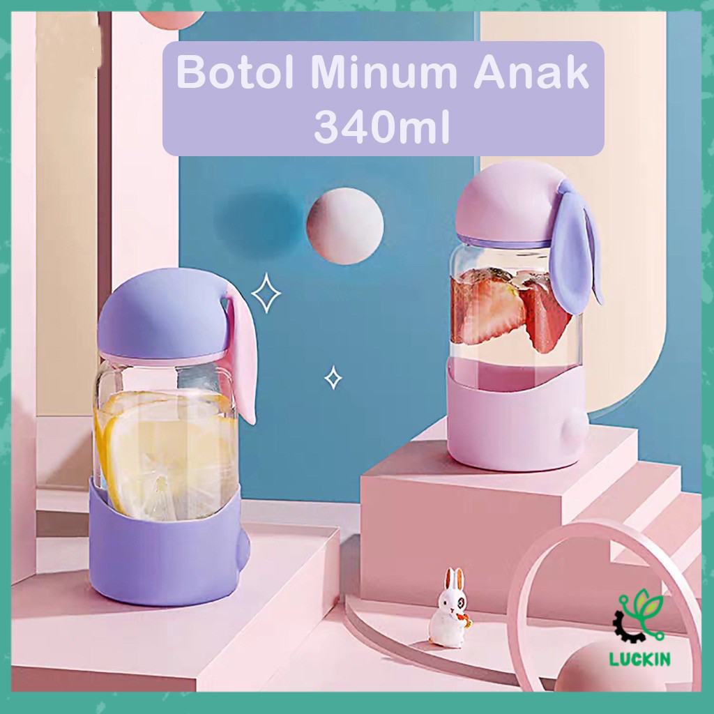 Jual Botol Minum Kaca Kelinci Termos Unik / Botol Air Minum Anak Rabbit ...