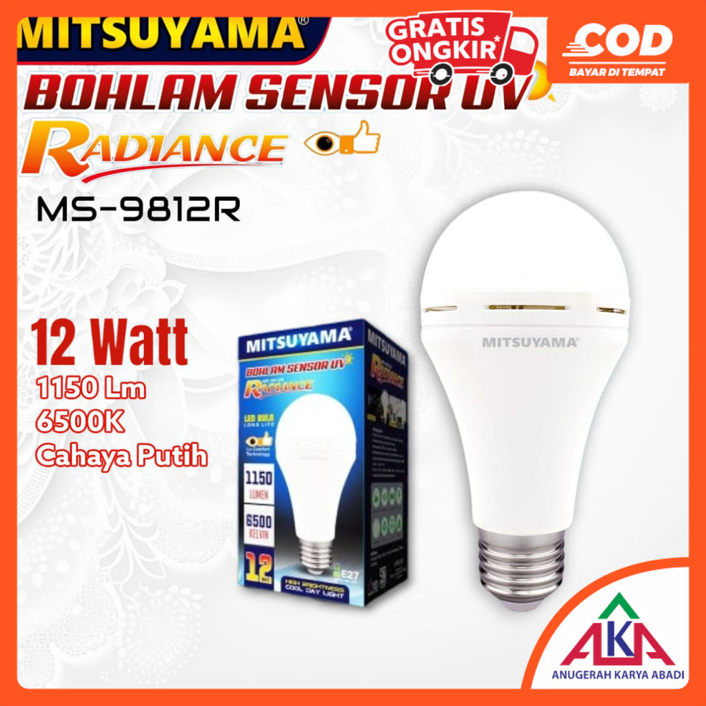 Jual Mitsuyama Radiance Bohlam Lampu Led 9w 12w Watt Light Sensor