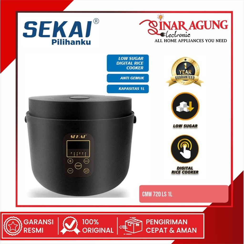 Jual RICE COOKER DIGITAL SEKAI LOW SUGAR CMW 720 / CMW 720 LS 1L 100