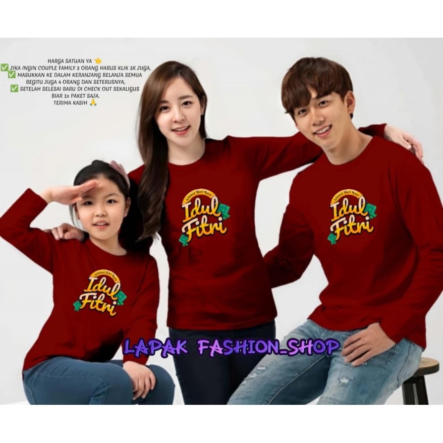 Jual (HARGA SATUAN) BAJU KELUARGA KAOS FAMILY HARI RAYA IDUL FITRI GOLD ...