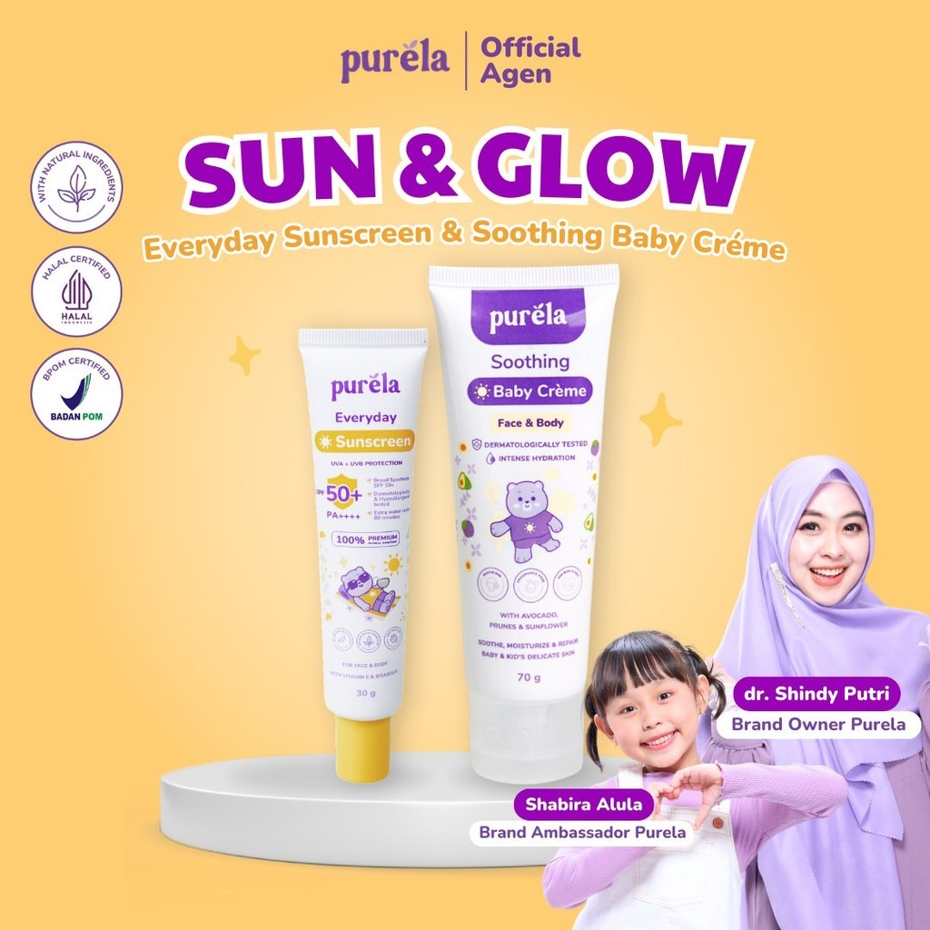 Jual PURELA SUN & GLOW Purela Everyday Sunscreen SPF 50+ PA++++ 30 gr ...