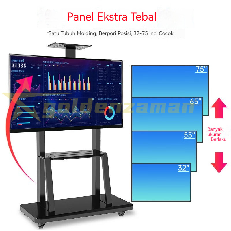 Jual 32-85 Inch Standing Bracket TV Roda Breket TV Berdiri Trolley with ...