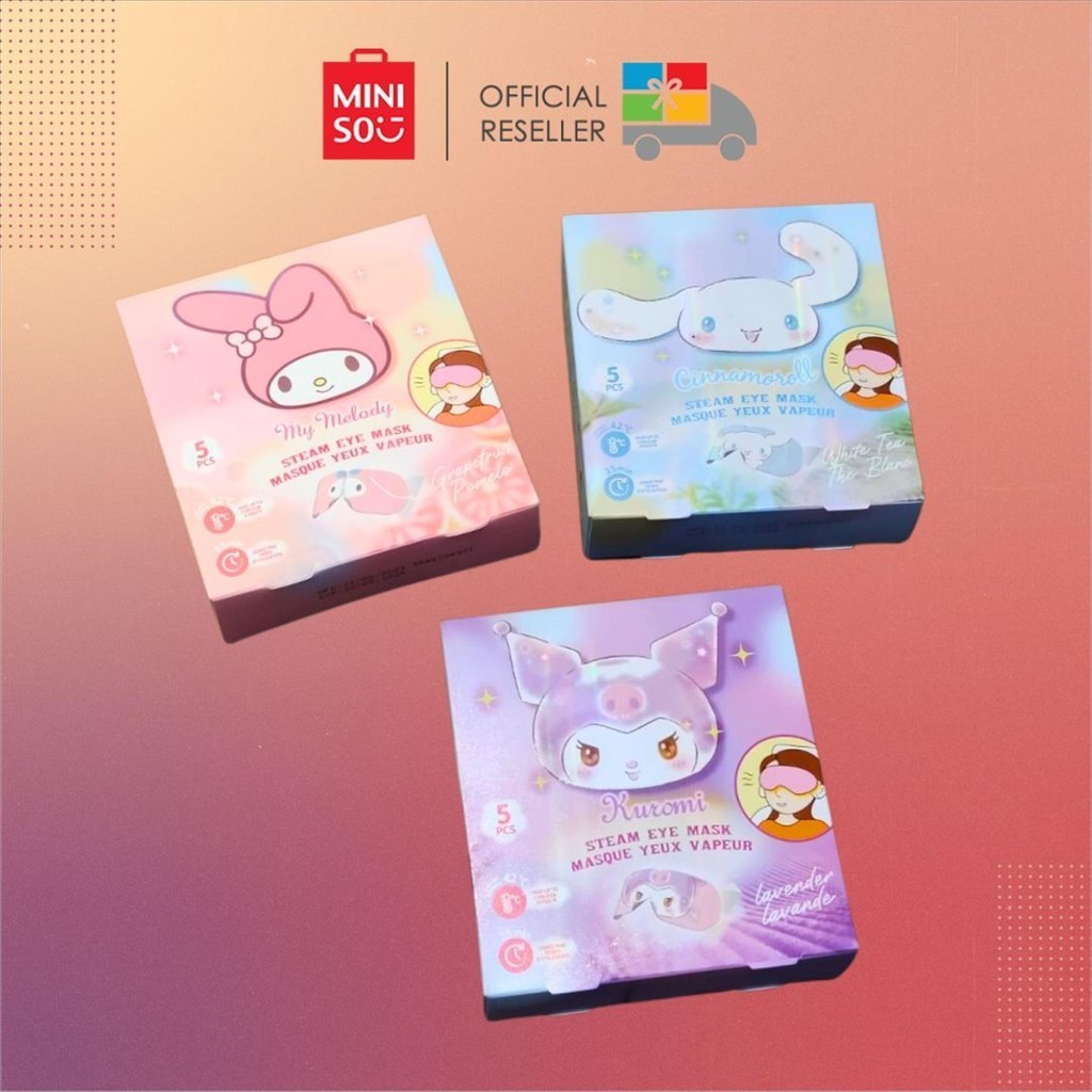 Jual MINISO x SANRIO Steam Eye Mask Cinnamoroll / Kuromi / My Melody ...