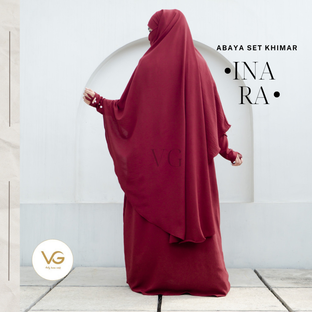 Jual Baju Gamis Abaya Set French Khimar Inara Jilbab Turki Arab Dress ...