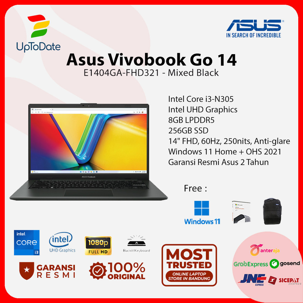 Jual Asus Vivobook Go 14 E1404GA-FHD321 Core i3 N305 8gb 256Gb 14