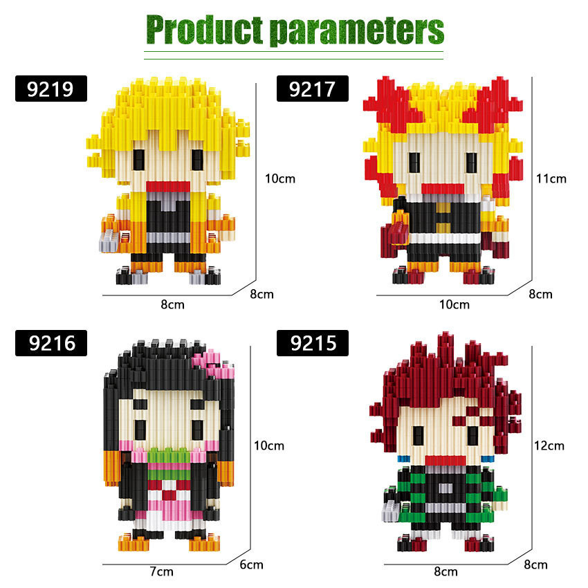 Jual Bricks Nano Block Demon Holy Slayer Anime Series Mainan DIY Hadiah ...