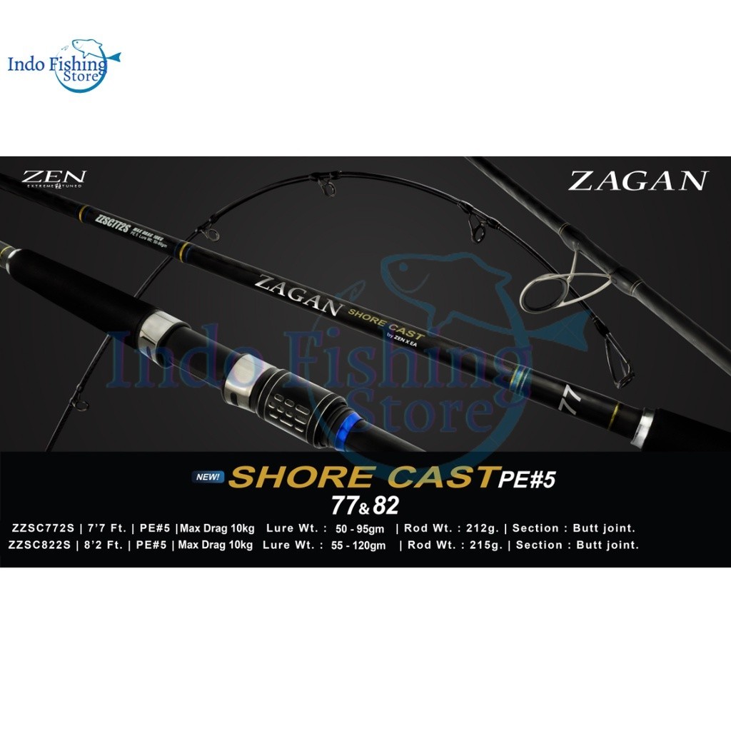 Jual Joran Zen Zagan ROD ZEN XEA ZAGAN SHORE CAST PE5 include packing ...