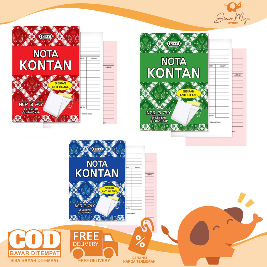 Jual Kiky Buku Nota Kontan 3 Ply Besar 25 Lembar Rangkap 3 | Shopee ...