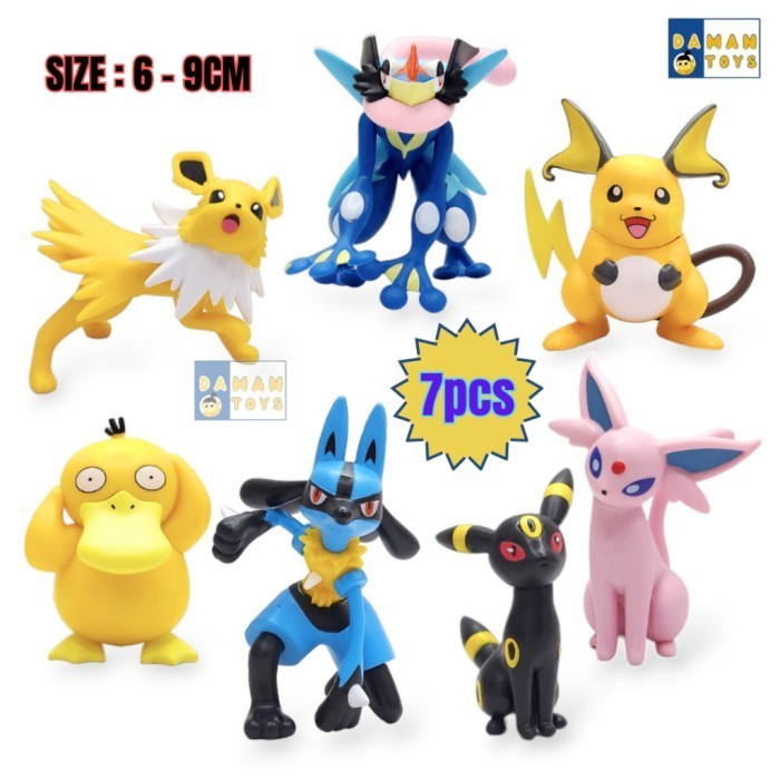 Jual Action Figure Umbreon Espeon Pokemon Set Lucario Greninja Psyduck ...