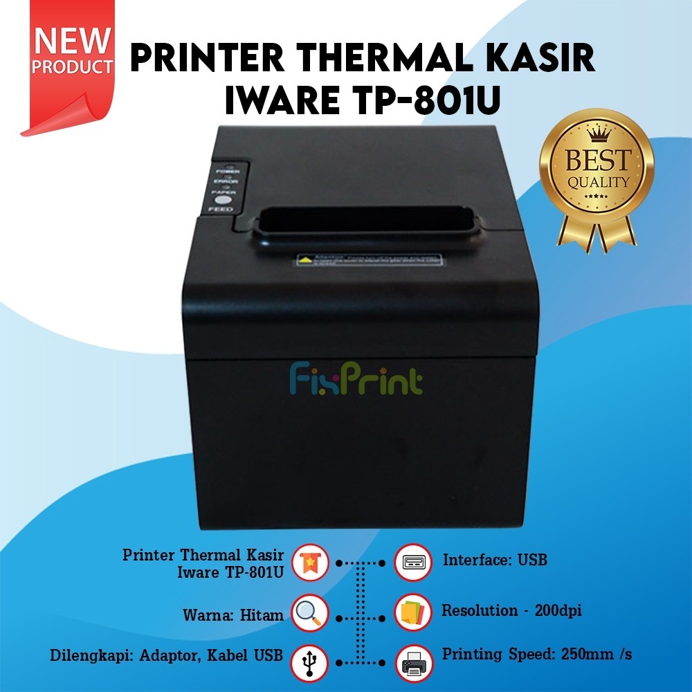 Jual Printer Thermal Tp U Mm Iware Printer Thermal Kasir Tp U Auto Cutter Usb Only New