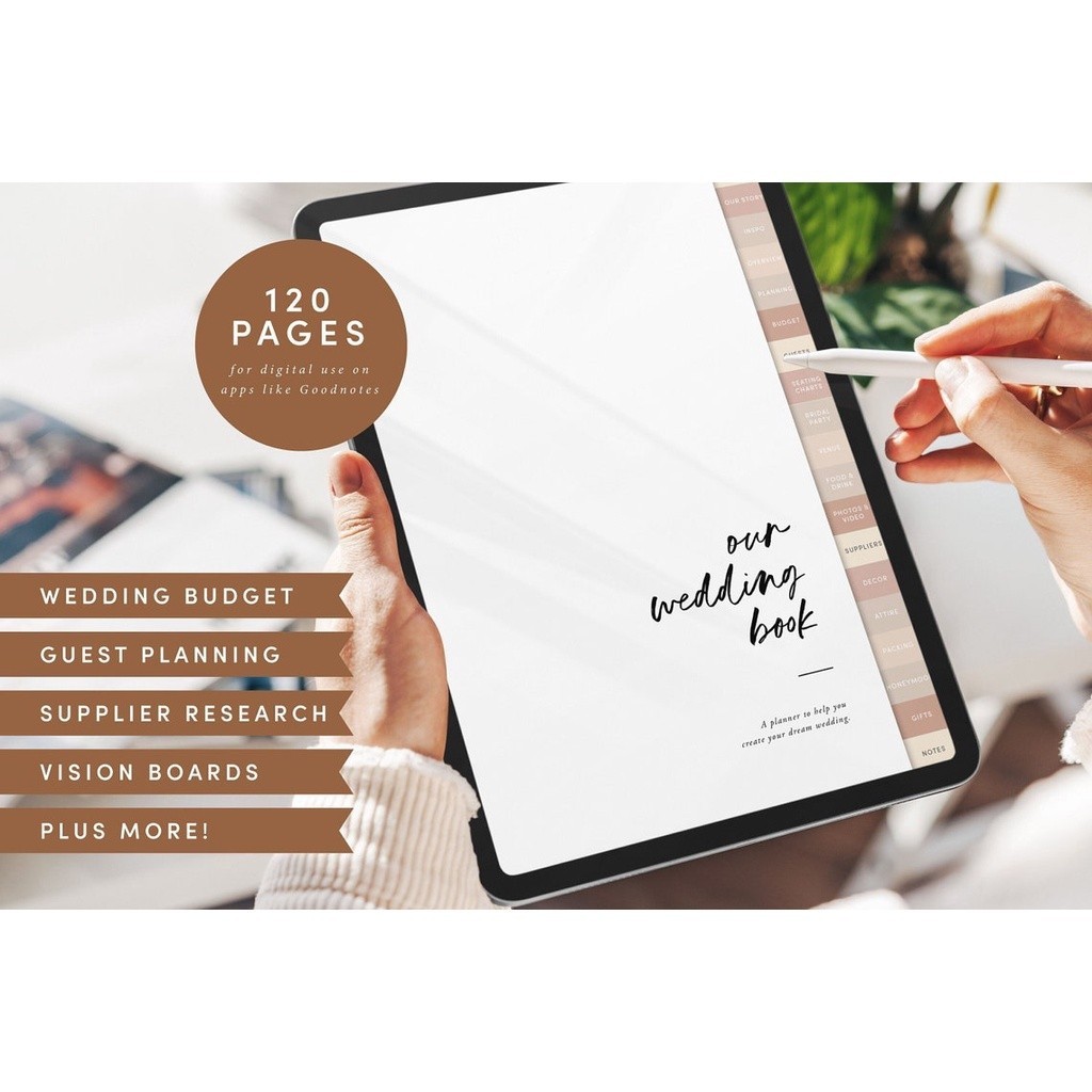 Jual Digital Journal & Planner - Wedding Checklist & To Do List Kit for ...