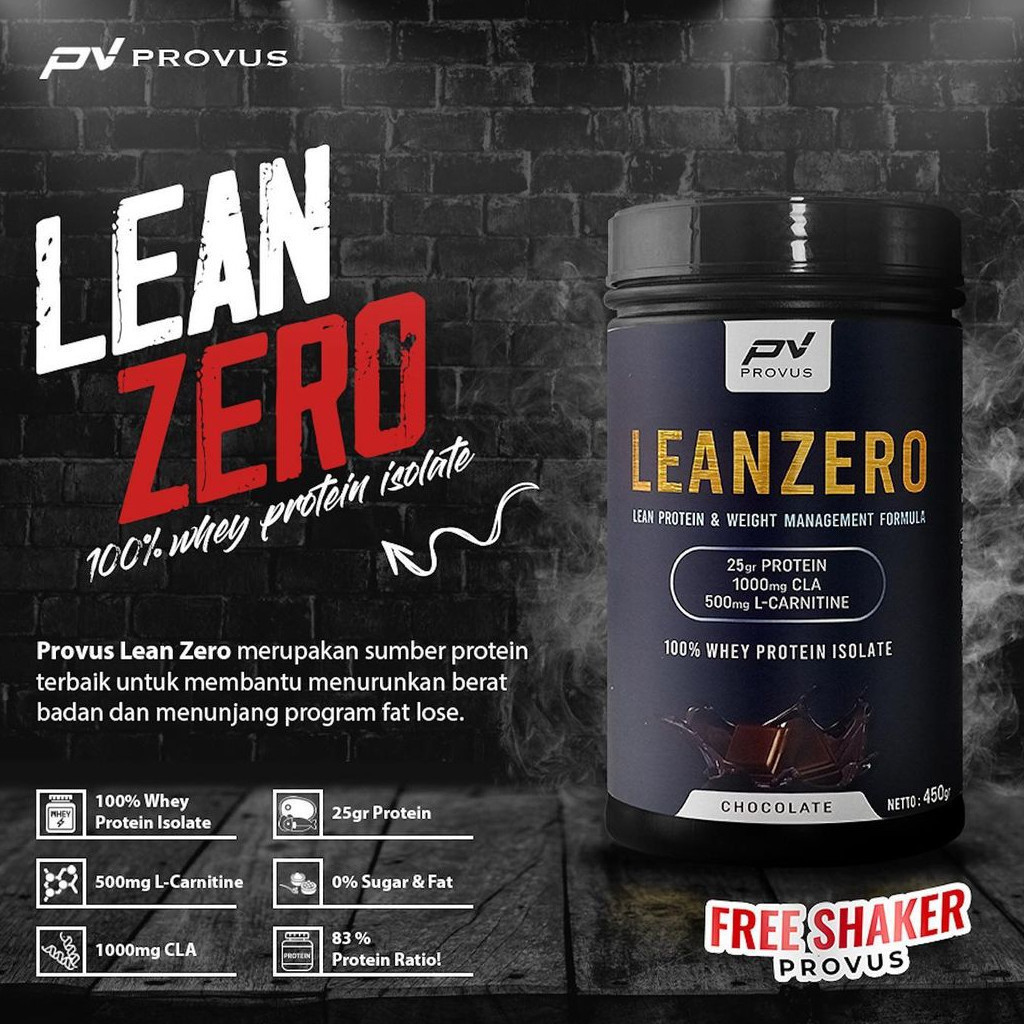 Jual Provus Lean Zero 450 gram 1 lb Susu Whey Protein Isolate + Fat ...