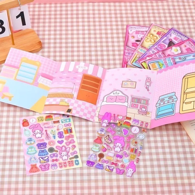 Jual Quiet Book Sticker Sanrio Cinnamarol Kuromi Lucu Buku Mainan ...