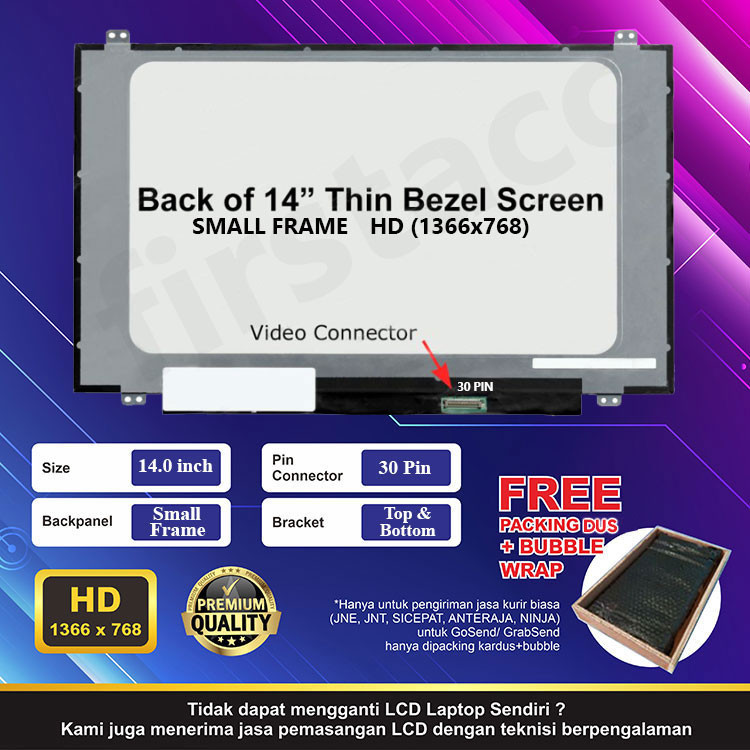 New LCD Replacement Screen HD 1360x768 (Non Touch) 14.0 Inch 30 Pin