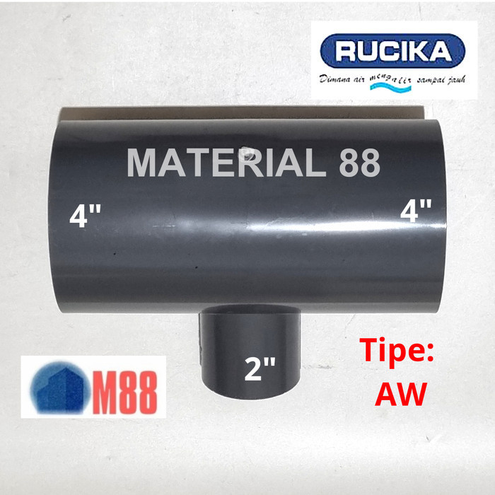 Jual RUCIKA Vlok Tee 4 x 2 inch AW - Reducer Te 4x2 Pipa PVC | Shopee ...