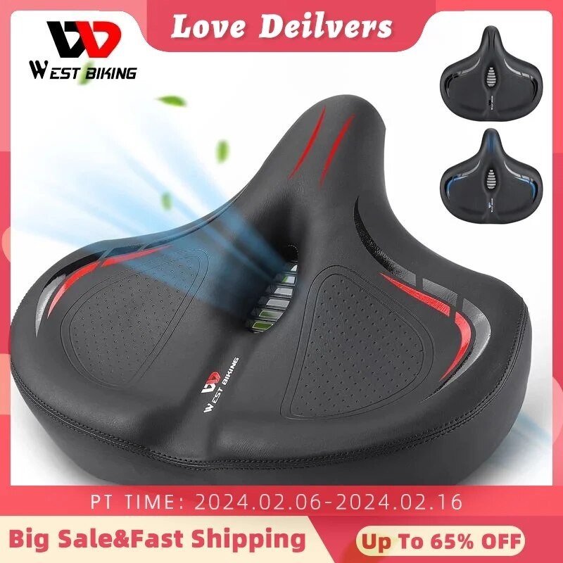 Jual WEST BIKING Oversized MTB Bike Seat Wide Bicycle SofaLike Comfy