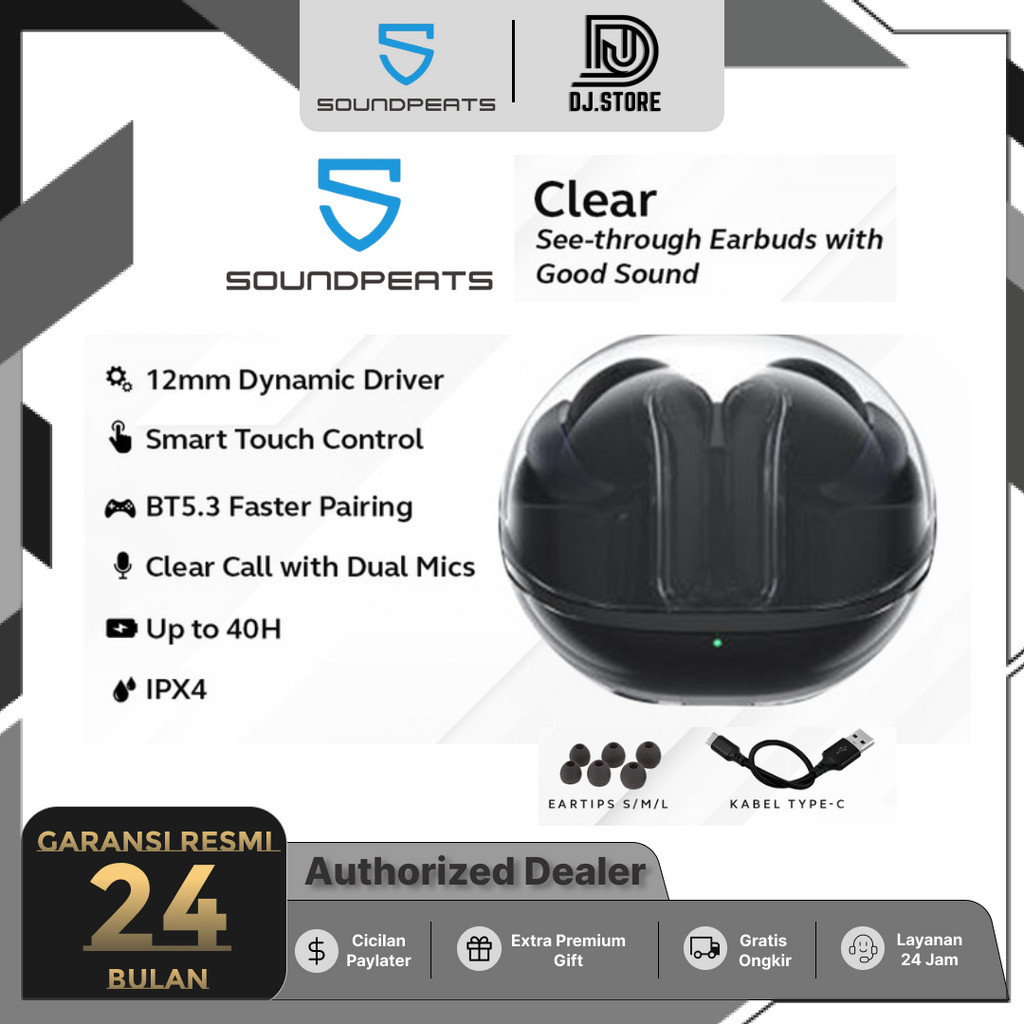 Jual Soundpeats Clear True Wireless Earbuds With Good Sound Garansi Resmi Shopee Indonesia