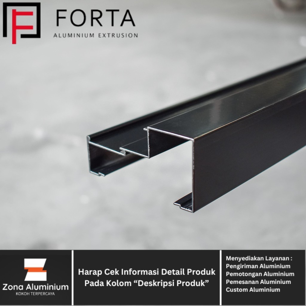 Jual Aluminium Forta Anodizing Doff Kusen Z Kaca Mati Glassfit