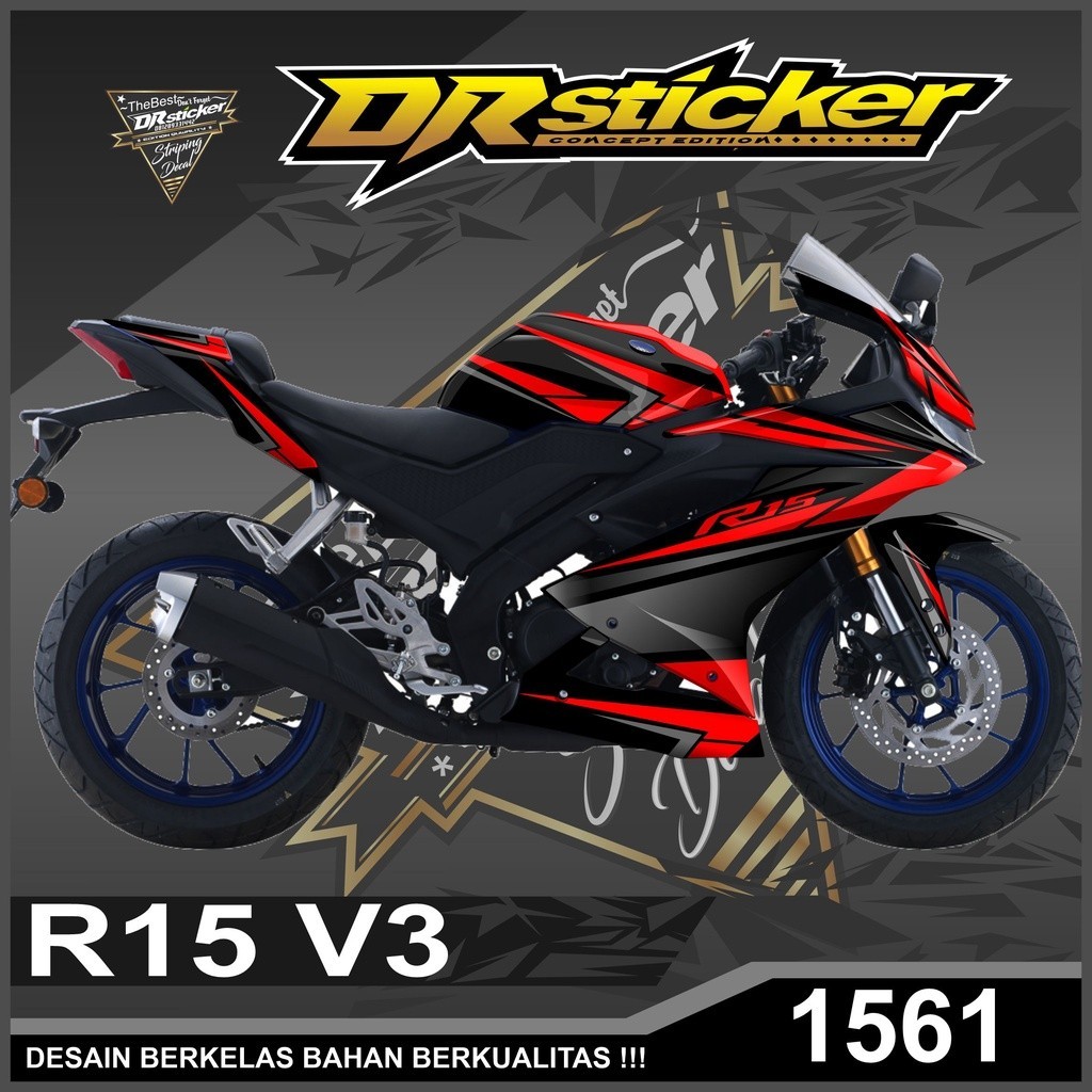 Jual Decal Free Costum Sticker full body Yamaha R15 V3 variasi Garis ...