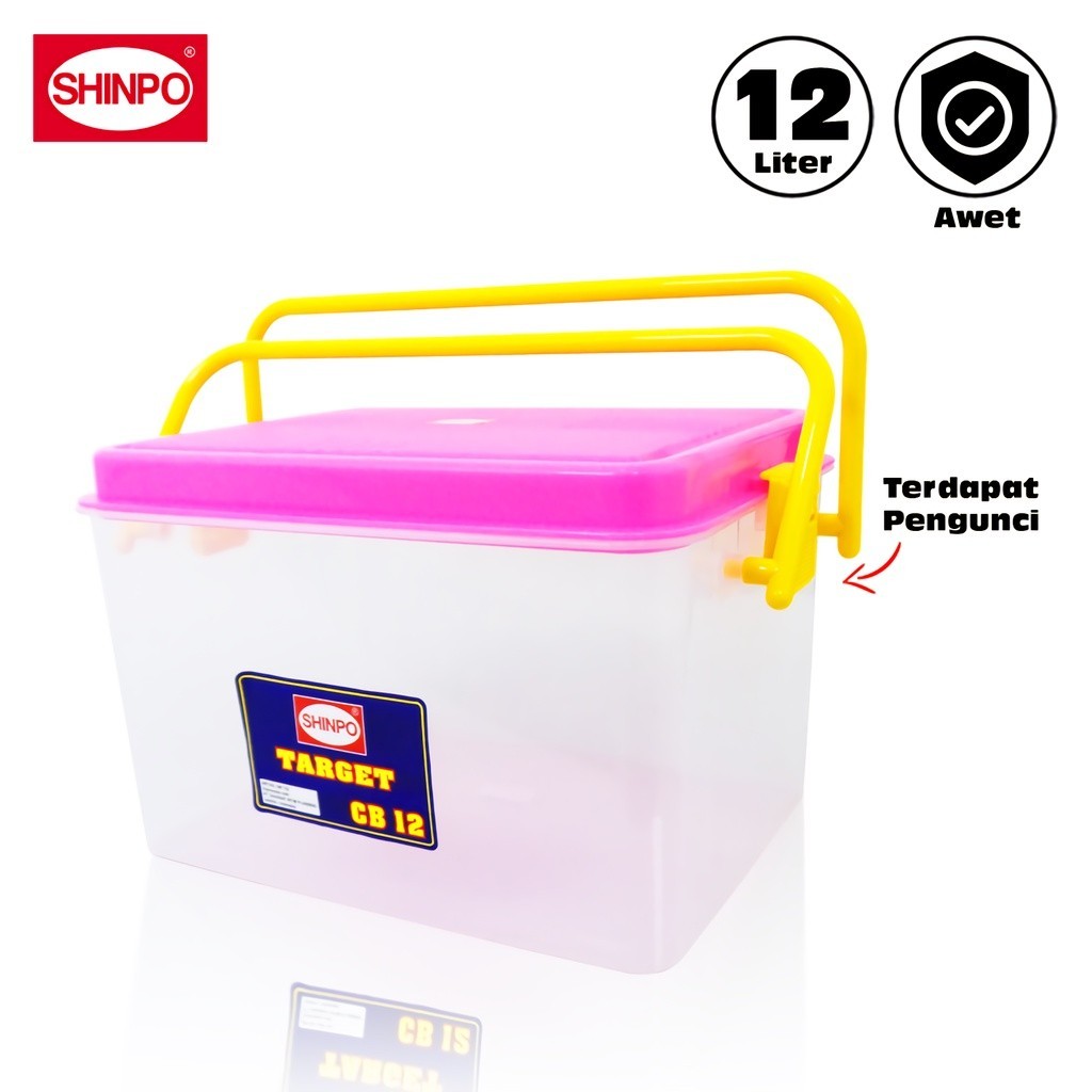 Jual SHINPO Target Container Box Plastik with Lock Klip Pengunci 12 L ...