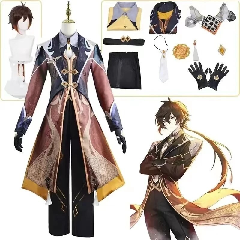 Jual PREORDER Anime Genshin Impact Zhongli Cosplay Costumes Game Zhong ...