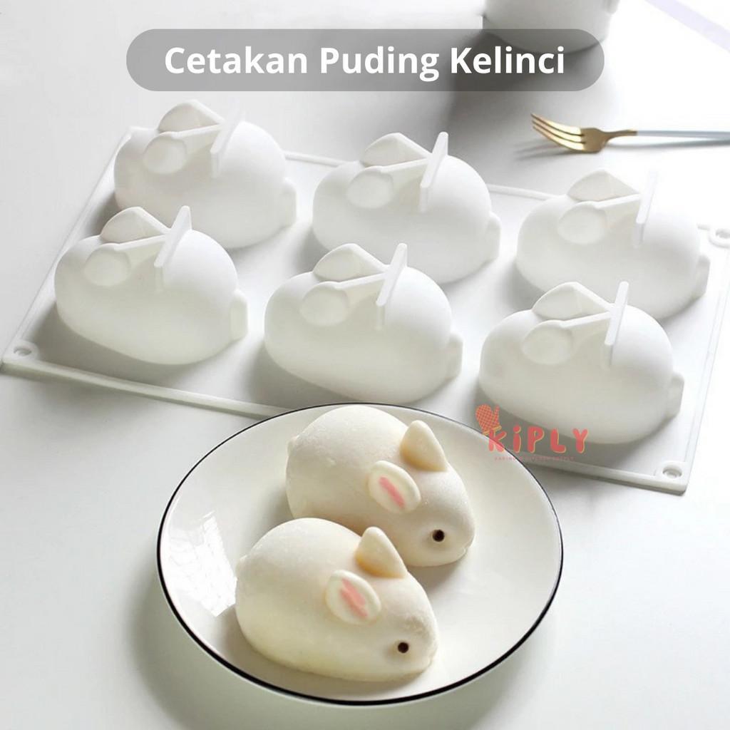 Jual Cetakan Puding Kelinci/uding Resin White Pudding Rabbit 6lubang ...