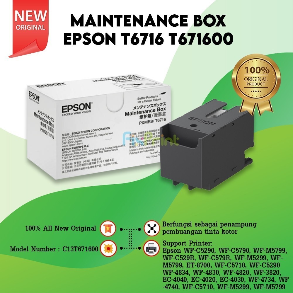 Jual Original Maintenance Box Epsn T6716 T671600 Reset Waste Tank ...