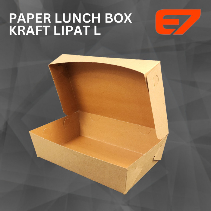 Jual Paper Lunch Box Brown Kraft Laminasi Ukuran L Model Lipatlembaran Isi 50pcs Kotak 8623