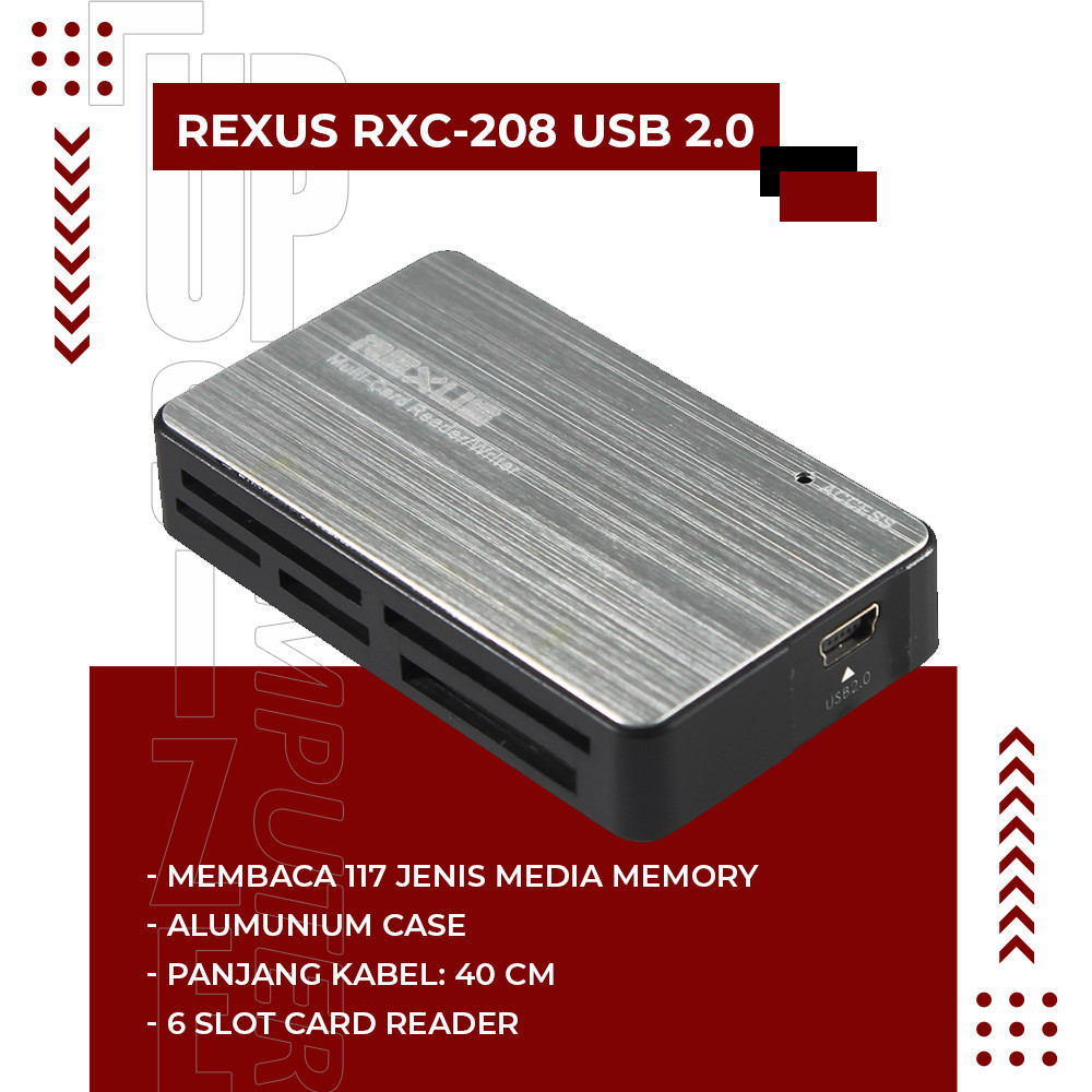 Jual REXUS RXC-208 USB 2.0 Card Reader All in 1 | Shopee Indonesia