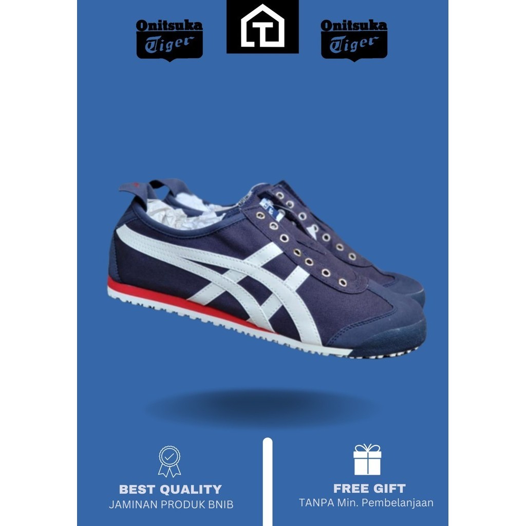 ONITSUKA TIGER SLIP ON NAVY SALUR CREAM NAVY DONGKER