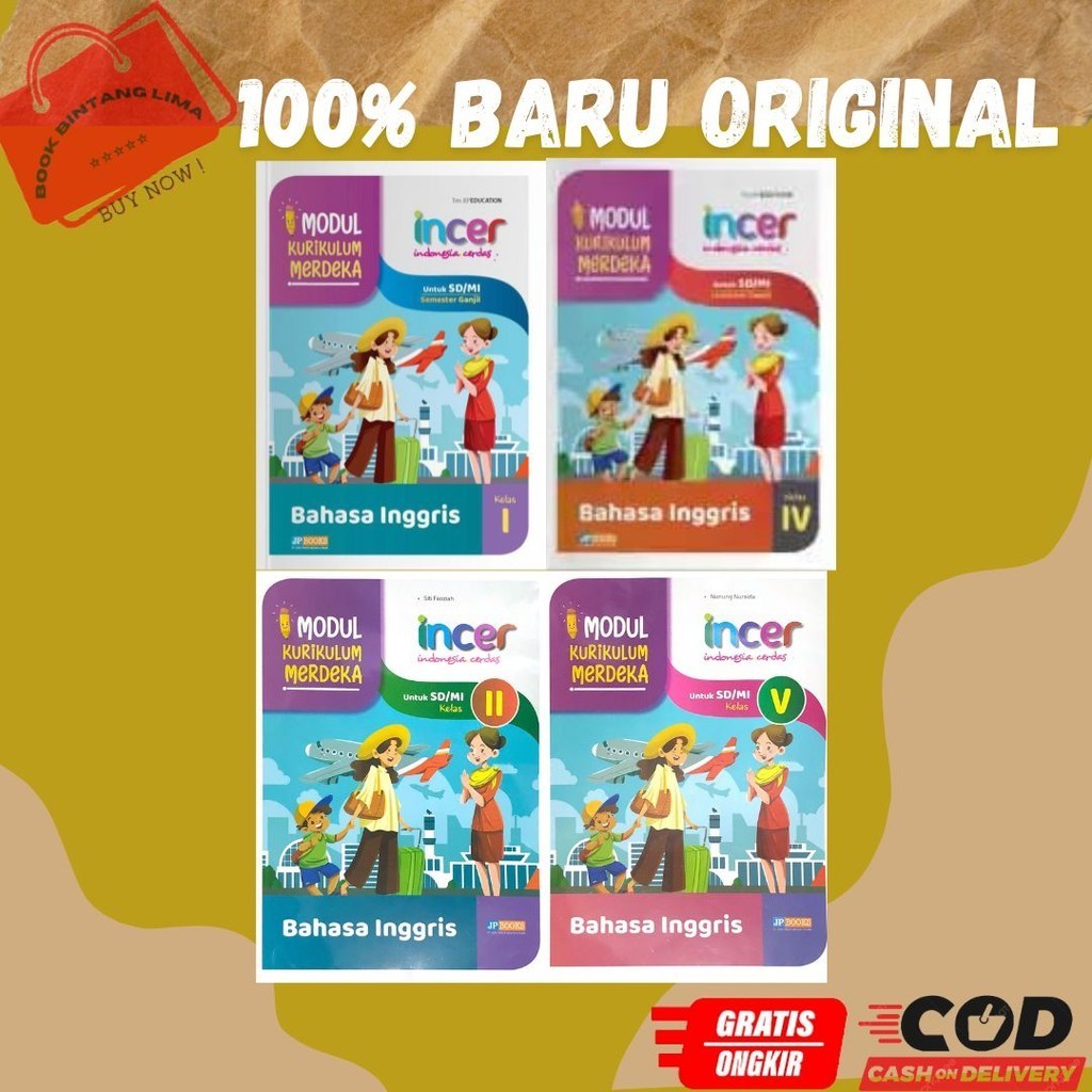 Jual Modul Incer Bahasa Inggris Kurmer Kelas 1 2 3 4 5 6 SD/MI JP BOOKS ...