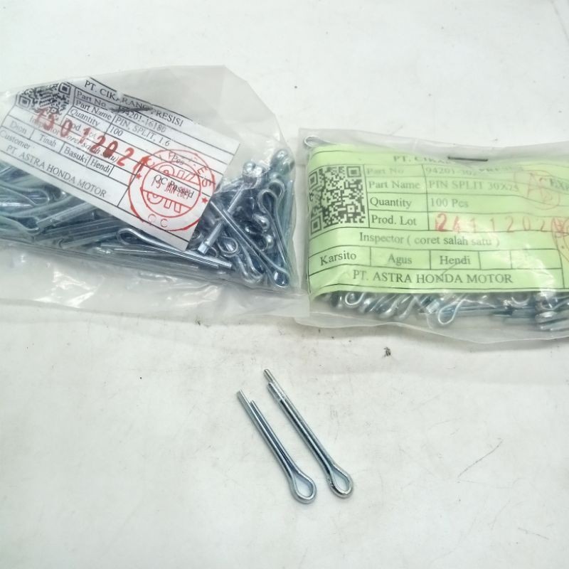 Jual 100pcs PIN SPLIT 30x25 1,6 PAR NO 94201-30250 dan 94201-16180 SPIT ...