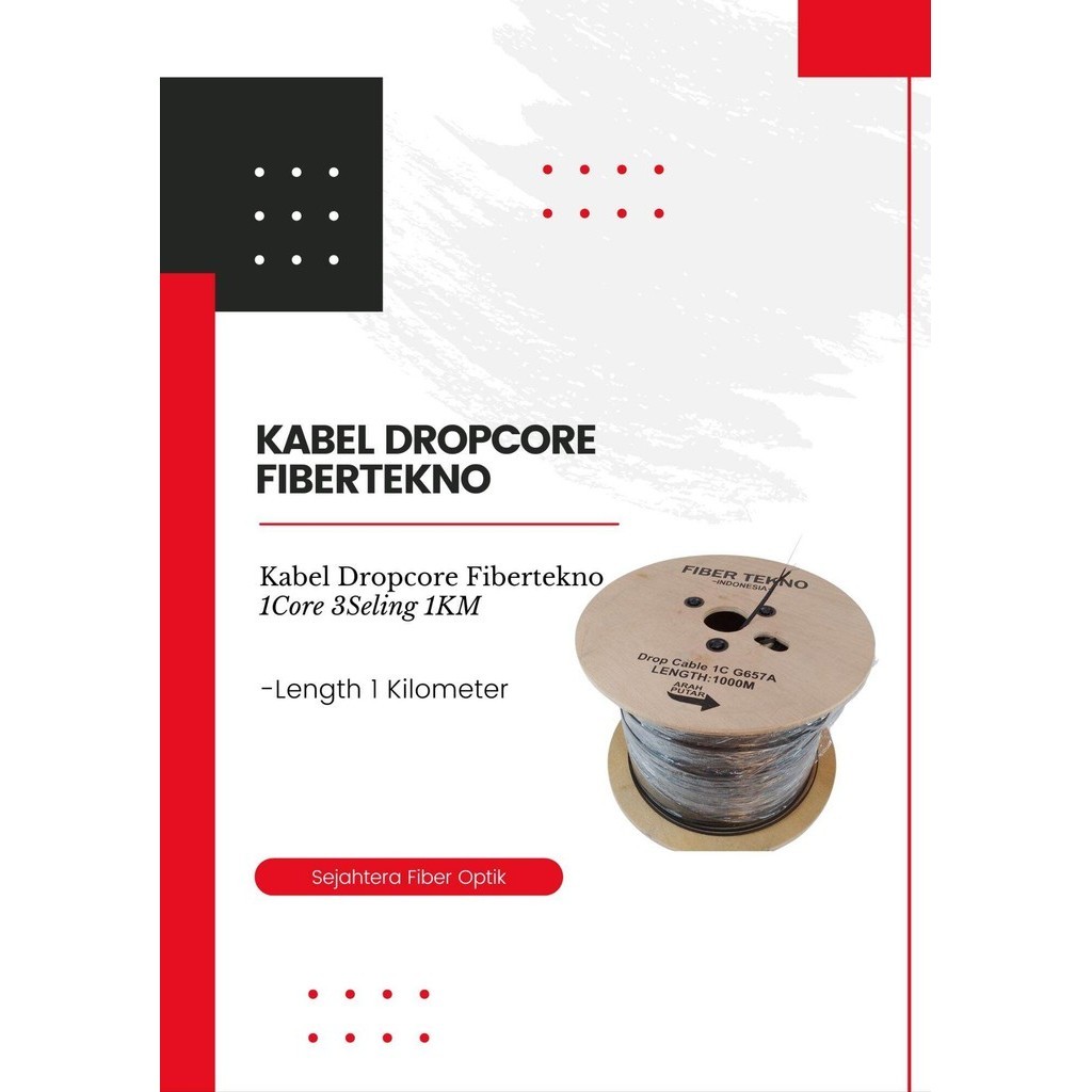 Jual Kabel Dropcore 1 Core 3 Seling Fiber Tekno | Fiber Optic FTTH ...
