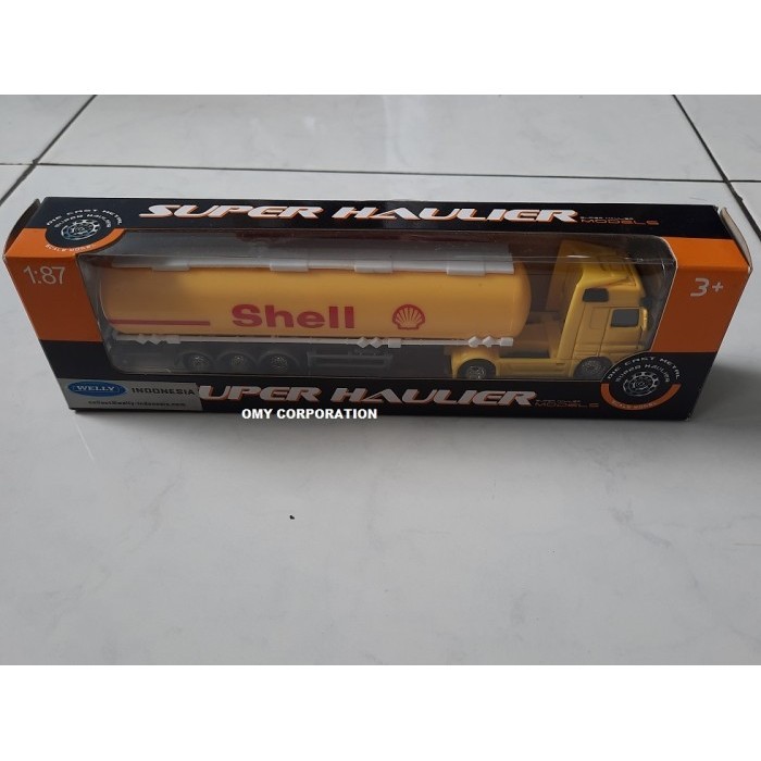 Jual Welly 1/87 Super Hauler Shell Mercedes Actros Truck Tangki Shell ...