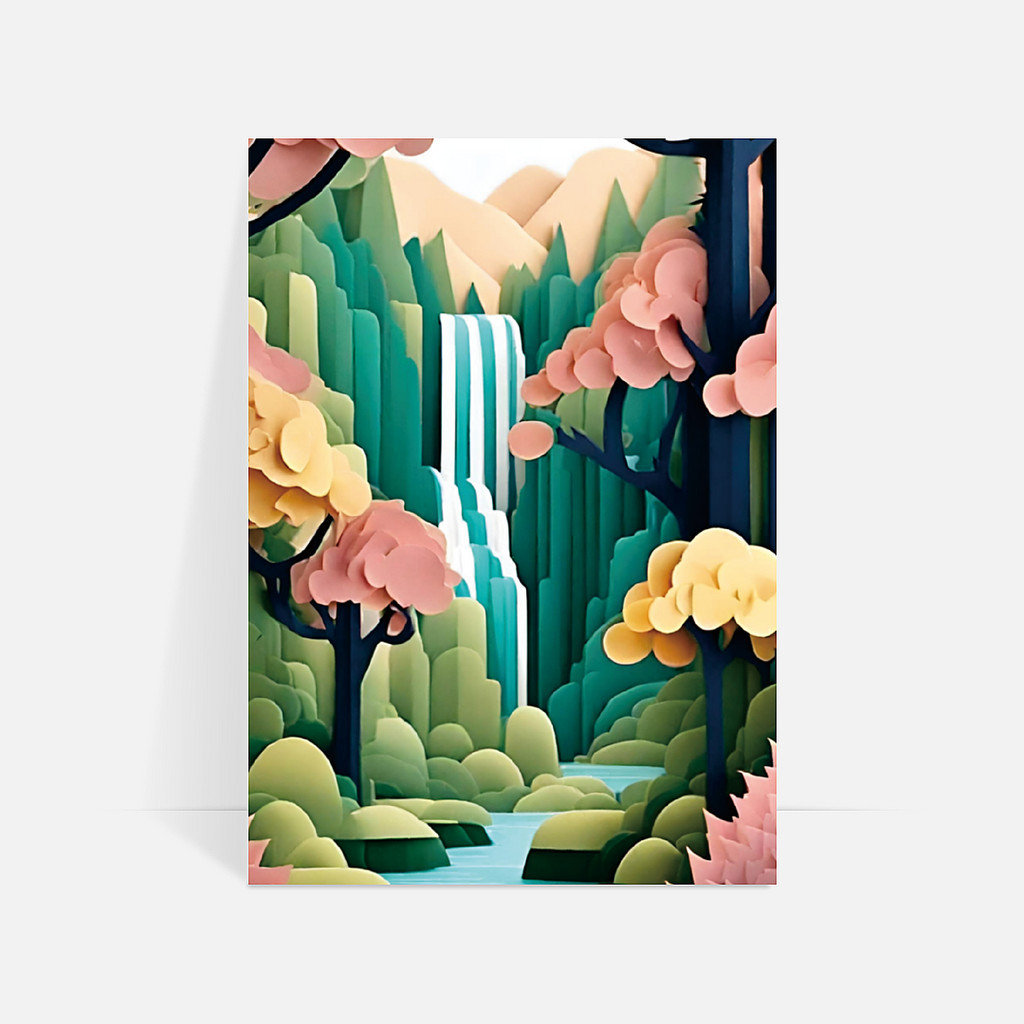 Jual Large Poster LUKISAN ALAM - PAPER CUT STYLE | Shopee Indonesia