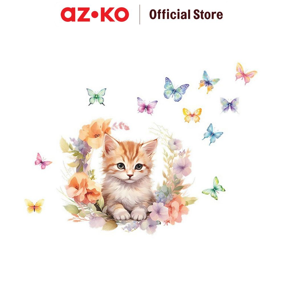 Jual AZKO Forhom 60X40 cm Stiker Dinding Cat Butterflies wall sticker ...