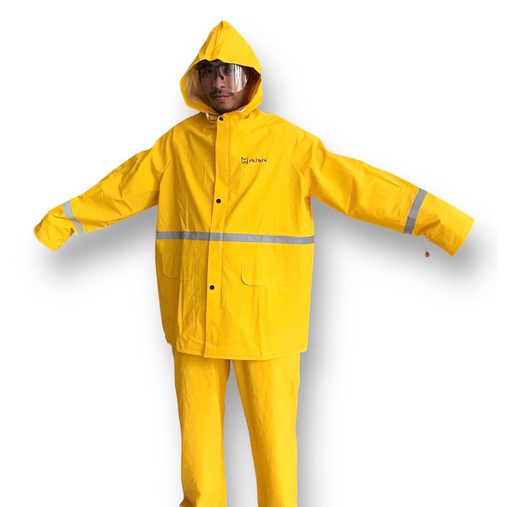 Jual Jas Hujan Berkualitas warna kuning Bahan Tebal MERK MIWA DAN ...