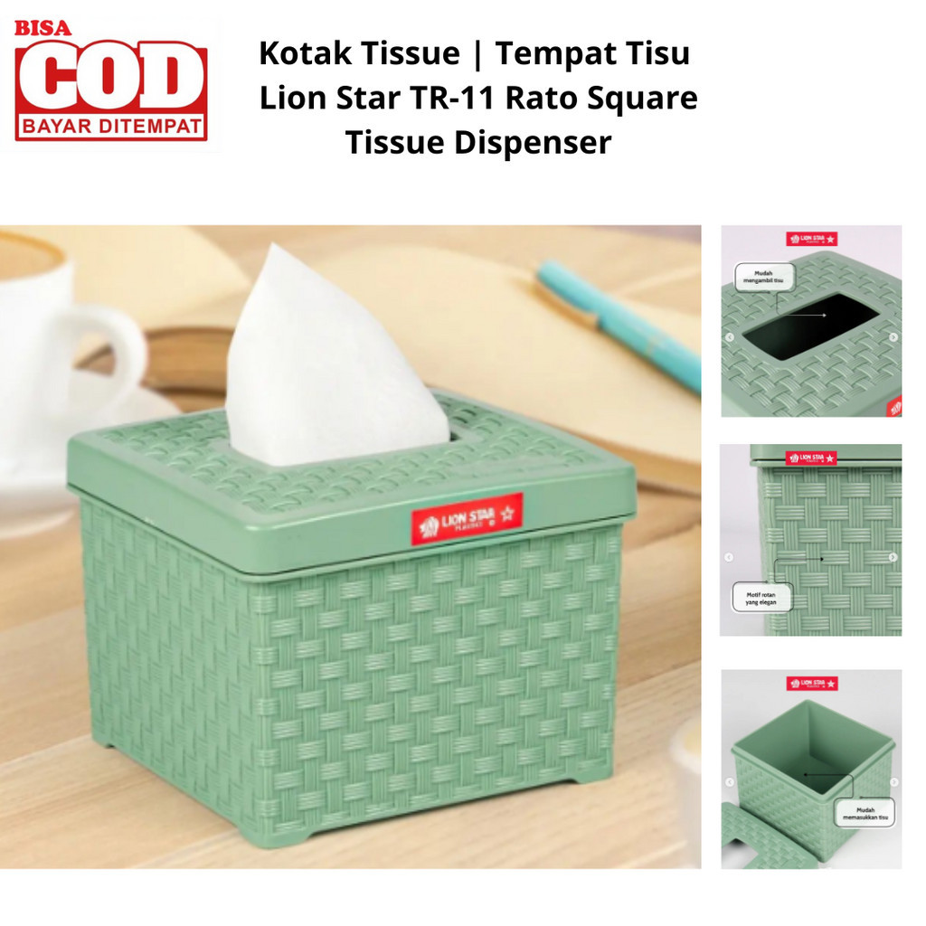 Jual Lion Star Kotak Tissue | Tempat Tisu TR-11 Rato Square Tissue ...