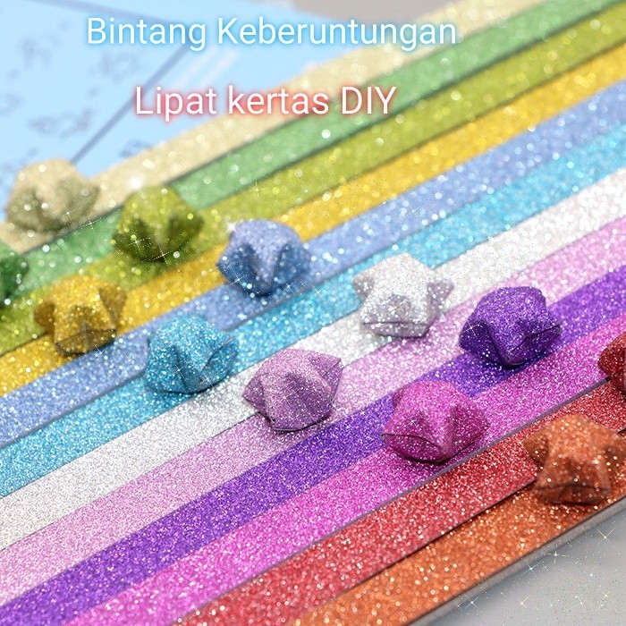 Jual Kertas Origami Bintang 18 Color Kertas Bintang Glitter Kertas ...