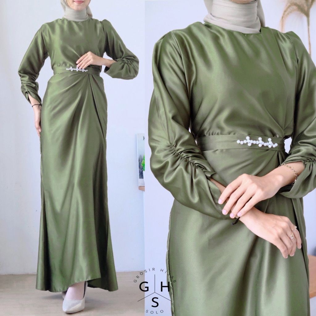 Atasan Bridesmaid Satin BRINA DRESS MAXI GAUN PESTA BRIDESMAID