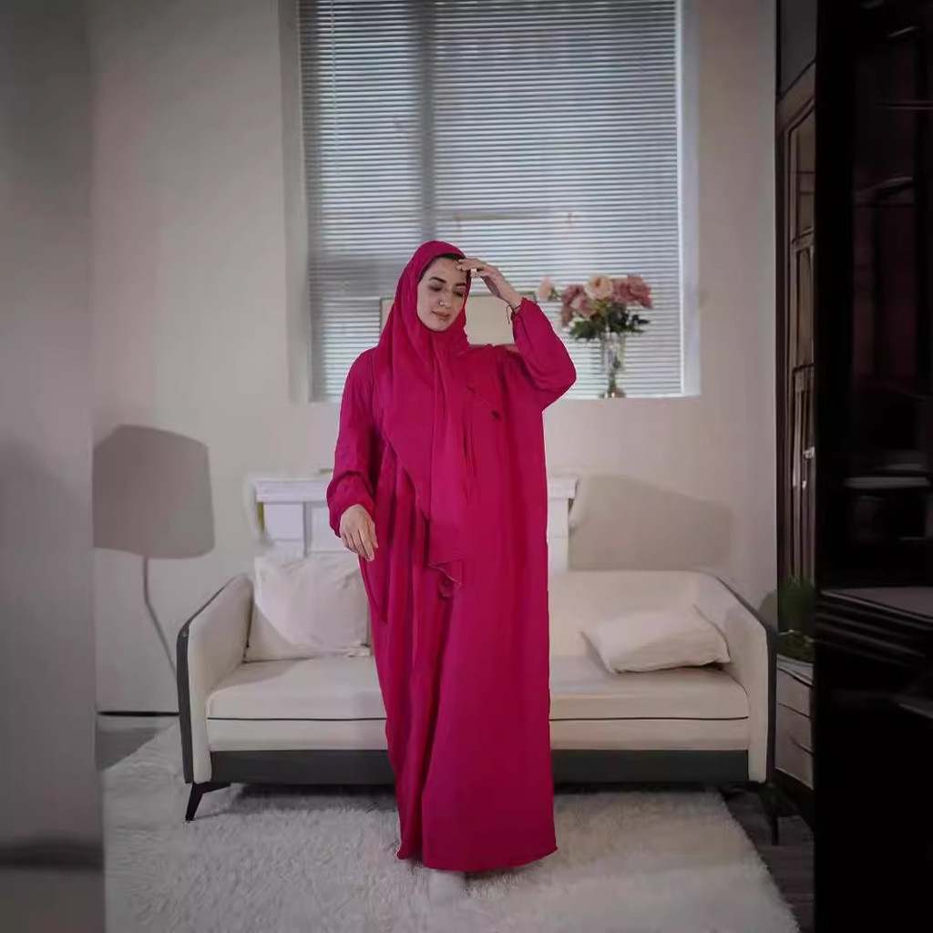 Jual Modest Islam Arab Long Robe Muslim Women Dresses Scarf One Piece ...