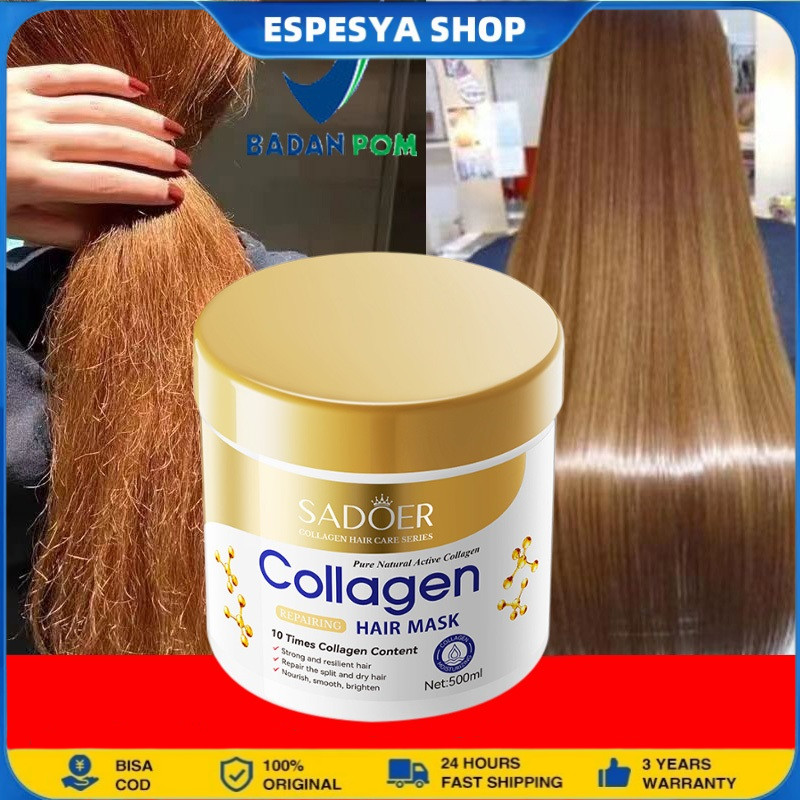 Jual Hair Mask 500ml Collagen Hair Mask Smoothing Masker Keratin ...