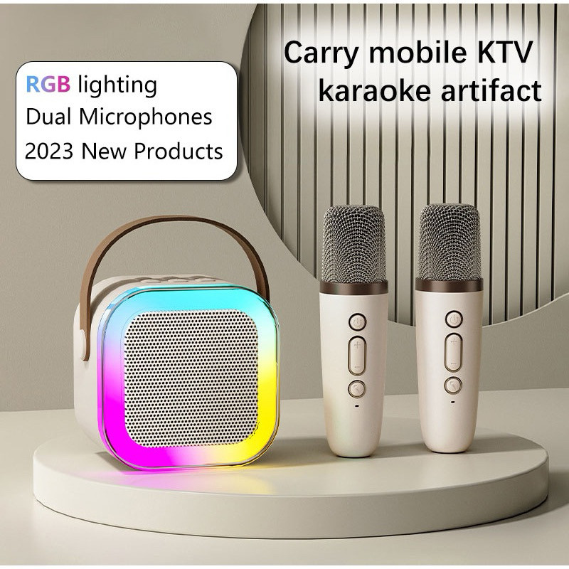 Jual Speaker + 2 mic / speaker bluetooth / speaker KARAOKE MINI ...